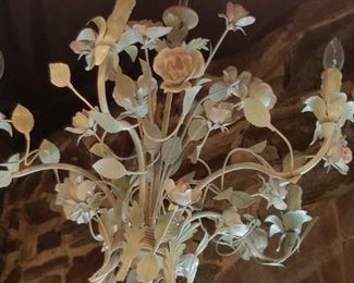 painted tin chandelier