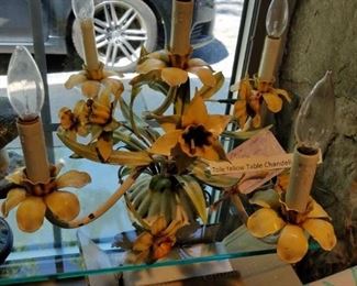 painted tin light fixture