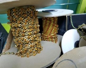 rolls of various Swarovski crystal chain