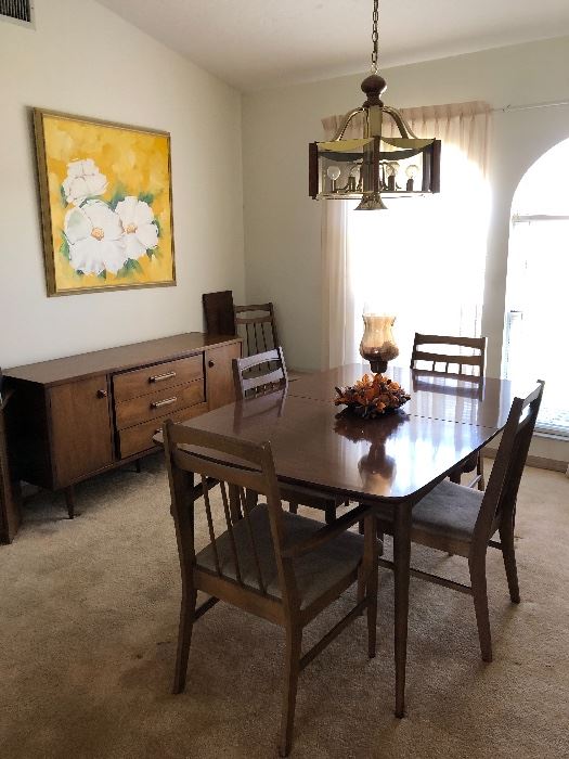 MCM dining room set with 3 leafs