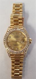 Ladies Rolex Presidential gold watch w/ diamonds