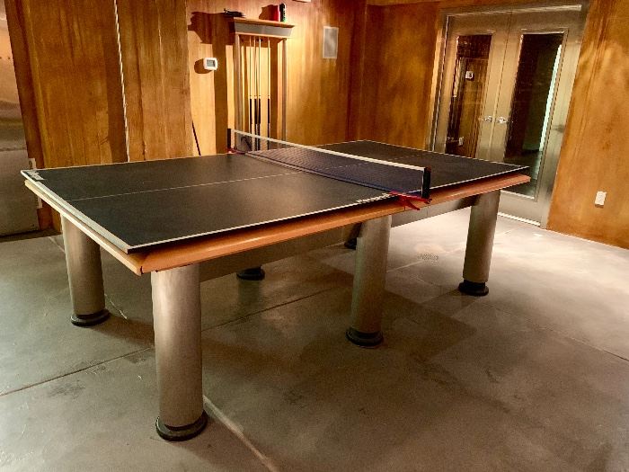 Contemporary Manhattan Brunswick 8' Billiards table with ping pong top