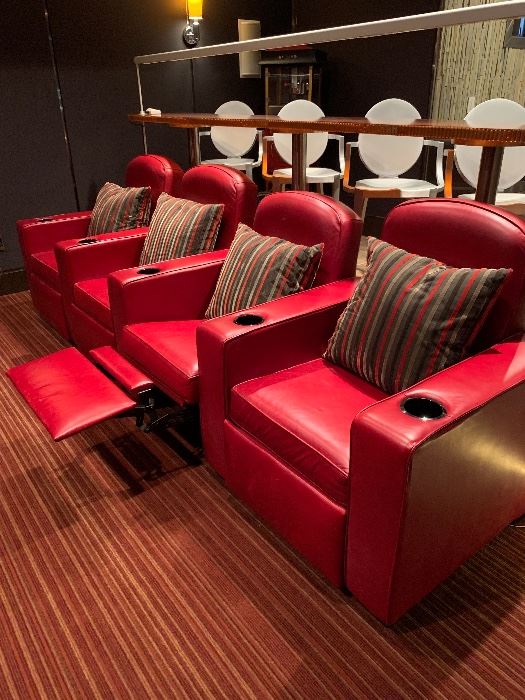 Home theater seating by Leathercraft...measaures 10.5'W x 3'D x 42"H