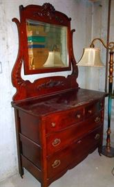 Oak Dresser With Mirror