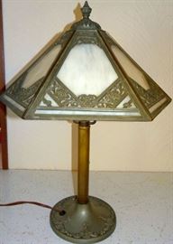 Slag Glass Parlor Lamp