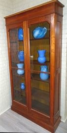 Walnut Glass Door Bookcase