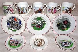 Staffordshire ABC Plates, Cups
