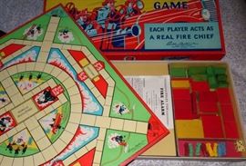 Original 1929 Flying G-Men & Fire Alarm Board Games, Like New In Original Boxes