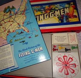 Original 1929 Flying G-Men & Fire Alarm Board Games, Like New In Original Boxes
