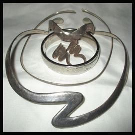 Mid Century Modern Mexican Sterling Pieces 