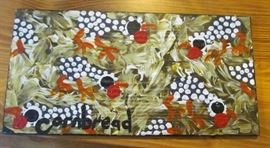 By "Cornbread", painted panel, 15 x 8