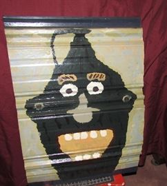 Painted metal roofing, by Brian J. Wilson, 18 x 25, with notes on reverse, 