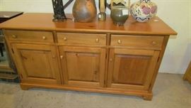 Pine sideboard, with beveled door panels, 6 ft.