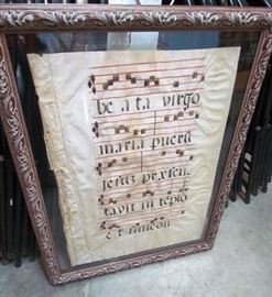 Large page from choirmaster's folio, visible from both sides.  Prob. 18th C.  