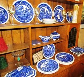 Collection of 19th C. Flow Blue china, English ironstone  (some damaged)