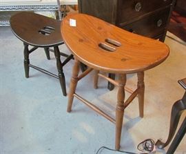 Two sizes of solid wood stools