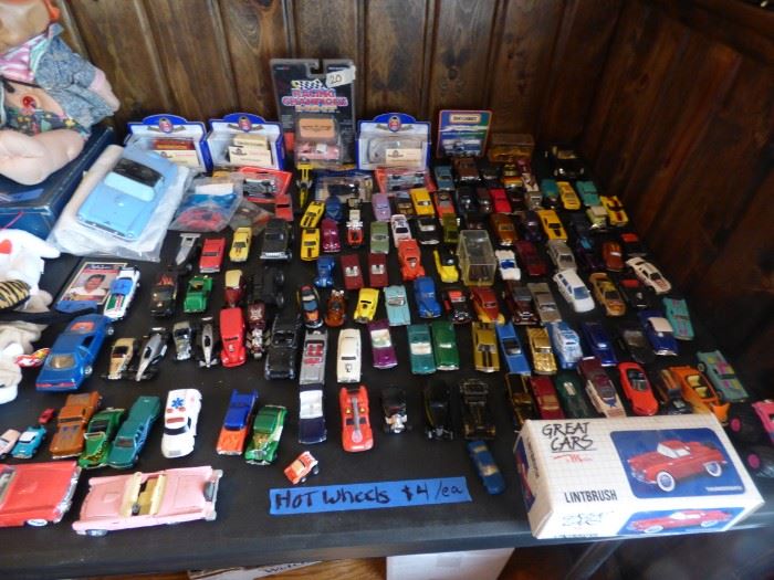 Lots and lots of Hot Wheels and Matchbox cars.