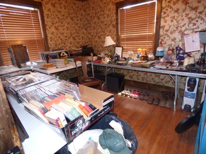 Vinyl records and cd's.