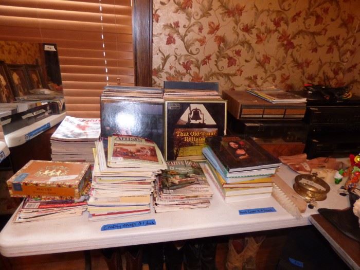 Craft magazines and Playboy magazines.