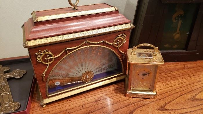 Fan clock/Swiss Faberge carriage clock
