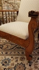 Antique Carved Oak Morris Chair b