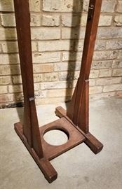Antique Oak Hall Tree Base