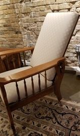 Antique Carved Oak Morris Chair Reclined