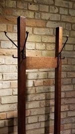 Antique Oak Hall Tree Top