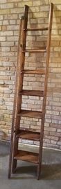 Antique Oak Library Ladder a
