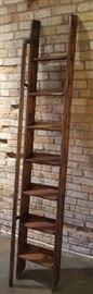 Antique Oak Library Ladder