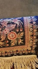 Area Rug Wool Deep Blue Underside