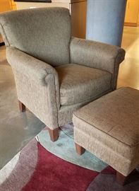 Arm Chair and Ottoman Side View