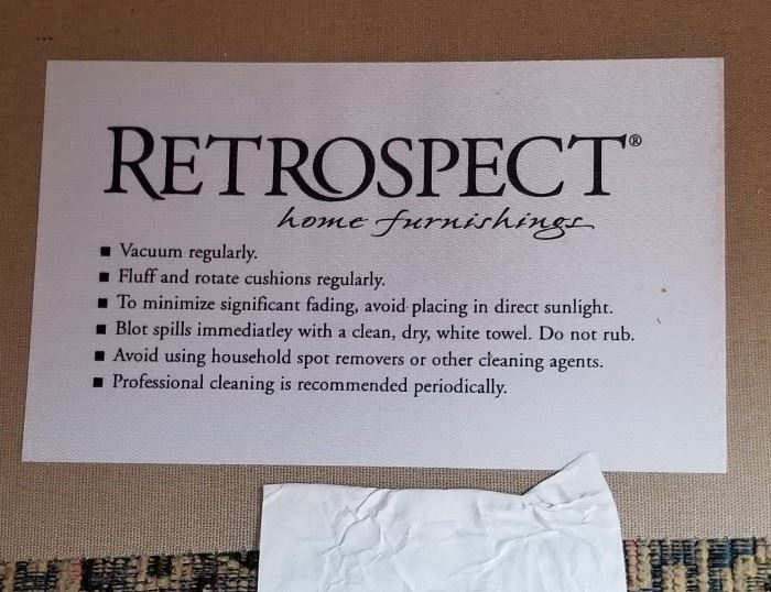 Arm Chair Tapestry Pattern Retrospect Label
