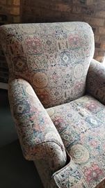 Arm Chair Tapestry Pattern Side