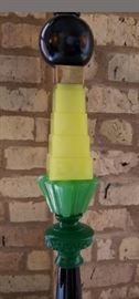 Art Deco Table Lamp Jadeite Glass Detail