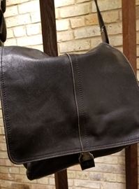 Coach Black Leather Messenger Bag A Front
