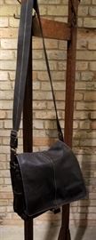 Coach Black Leather Messenger Bag A