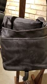 Coach Black Leather Messenger Bag B Interior