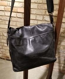 Coach Black Leather Messenger Bag B Back