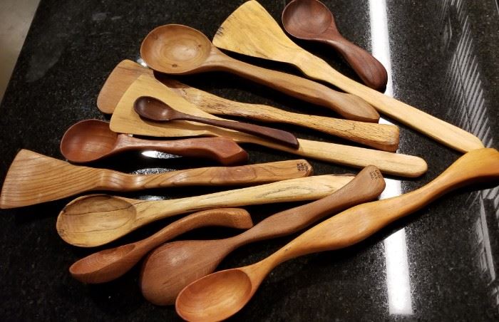 Exotic Wood Spoon Collection Lot