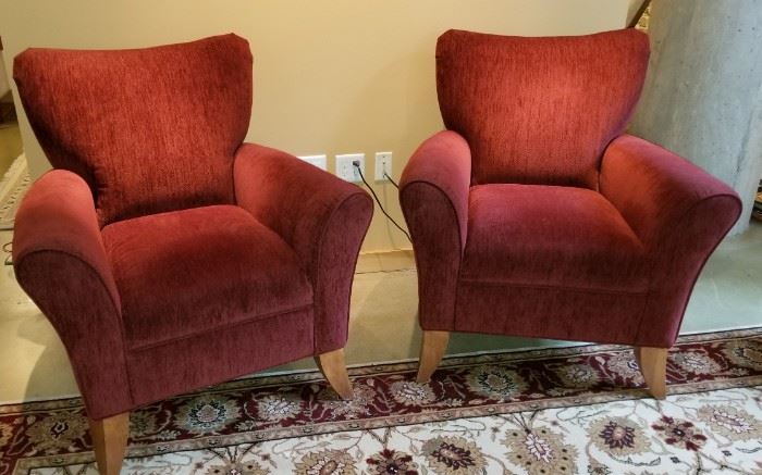 Flexsteel Burgundy Arm Chair Pair Sold Each
