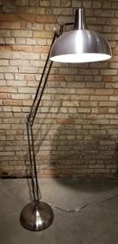 Floor Lamp Brushed Aluminum Lit