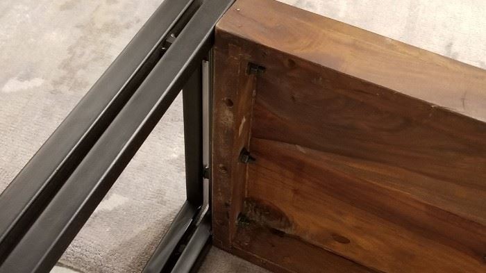 Iron and Wood Bench Construction