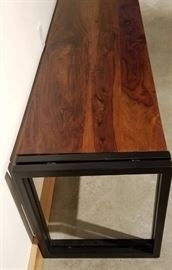 Iron and Wood Bench Side