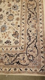 Ivory Wool Area Rug Edge Design