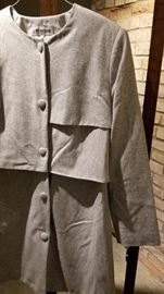 J Peterman Gray Tunic Tiered Accents