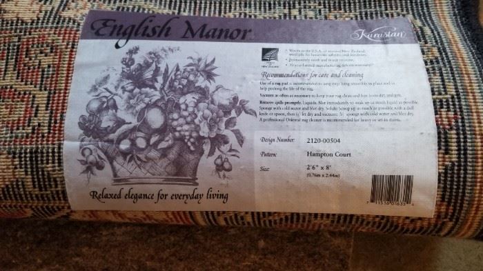 Karistan English Manor Rug Label