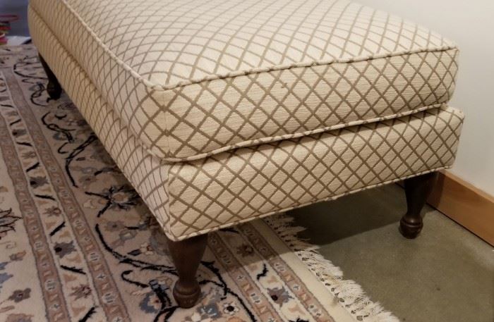 Ottoman Cream and Taupe Diamond Pattern
