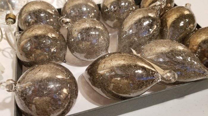 Restoration Hardware Dark Mercury Glass Ornaments