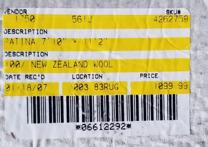 Rug Label